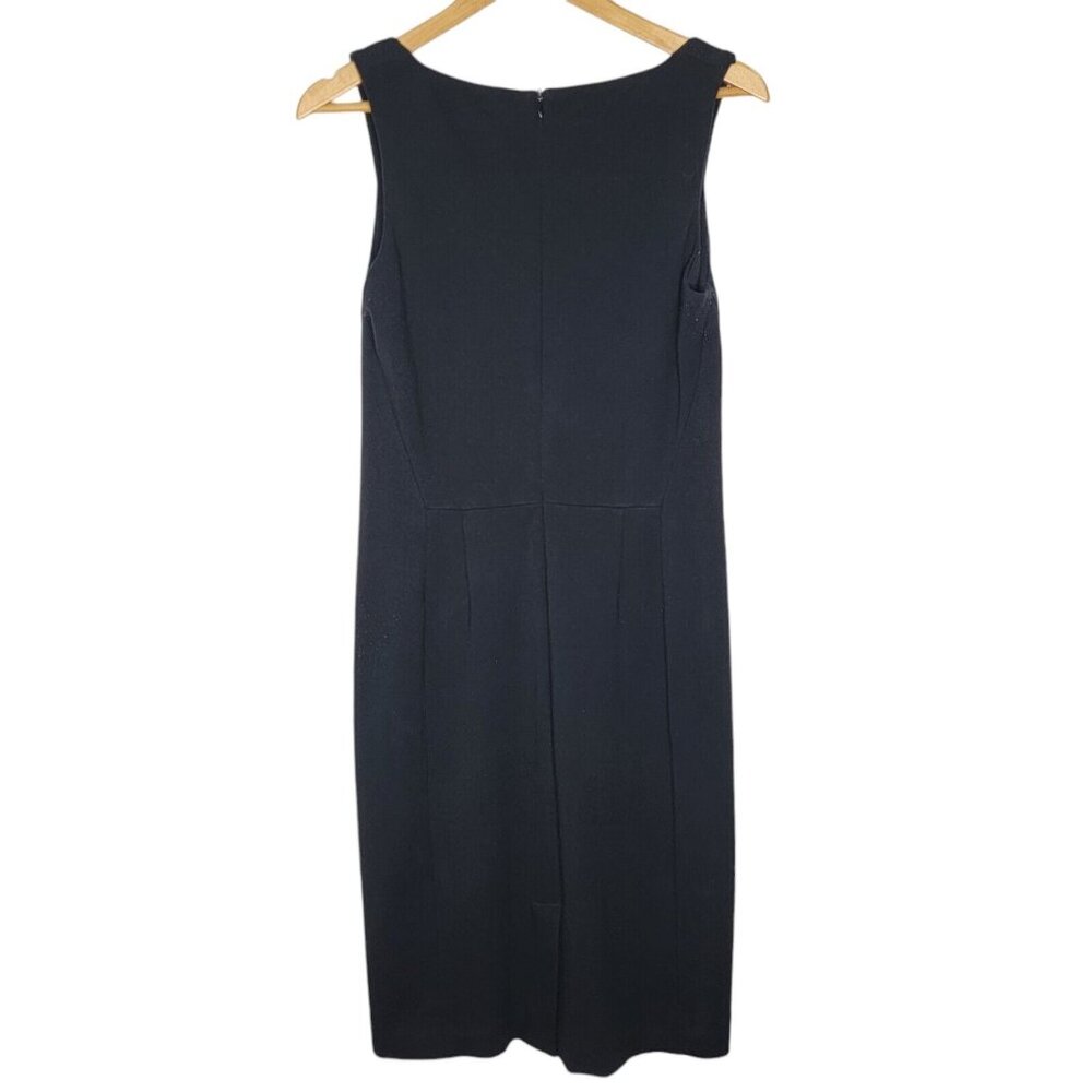 M.M. LAFLEUR Size 12 Black Sleeveless Midi V-Neck Dress Women's - Picture 2 of 7
